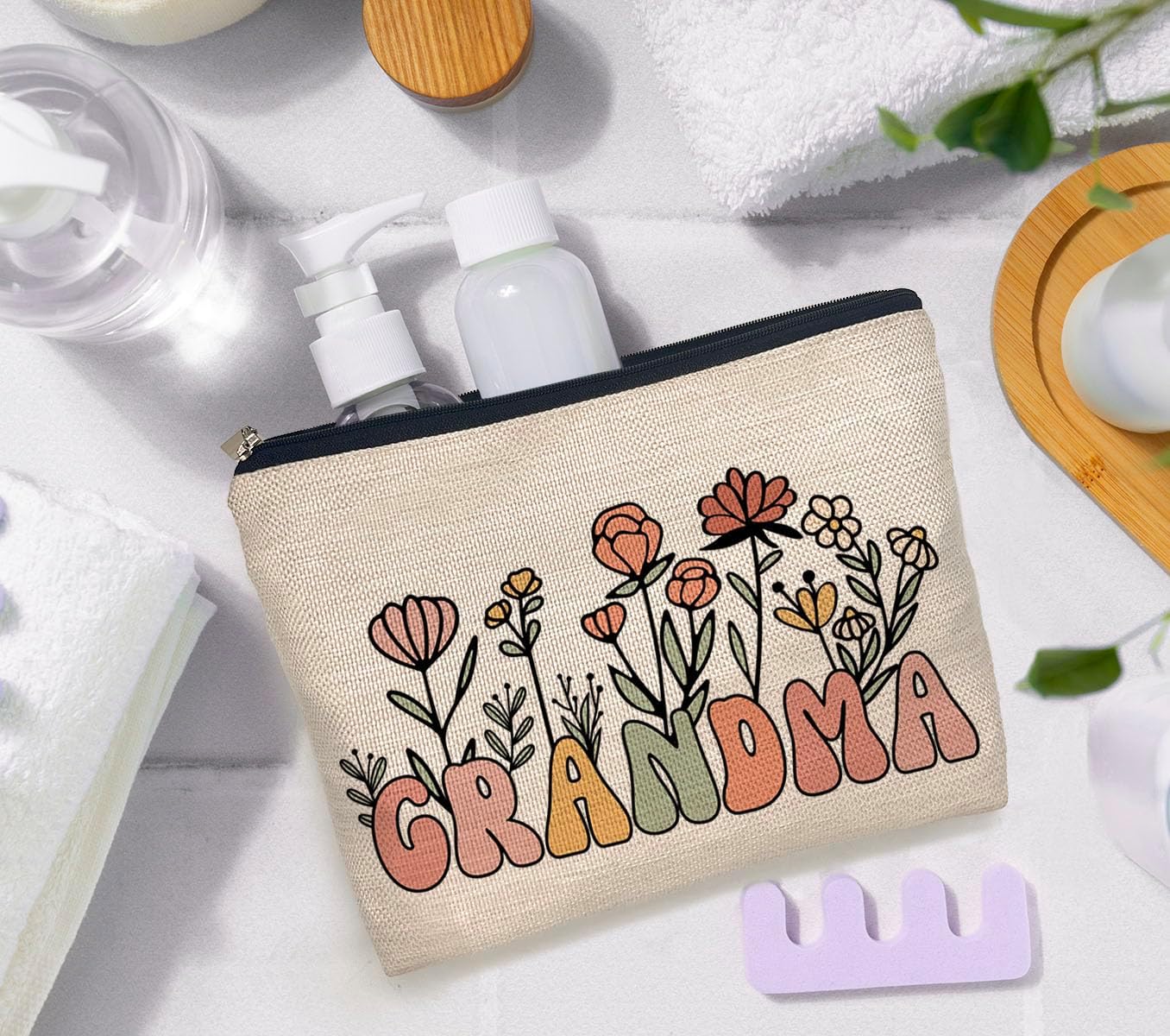 IWXYI Grandma Makeup Bags,Grandma Makeup Bags With Zipper Pouch Travel Toiletry Gifts For Women - Image 2