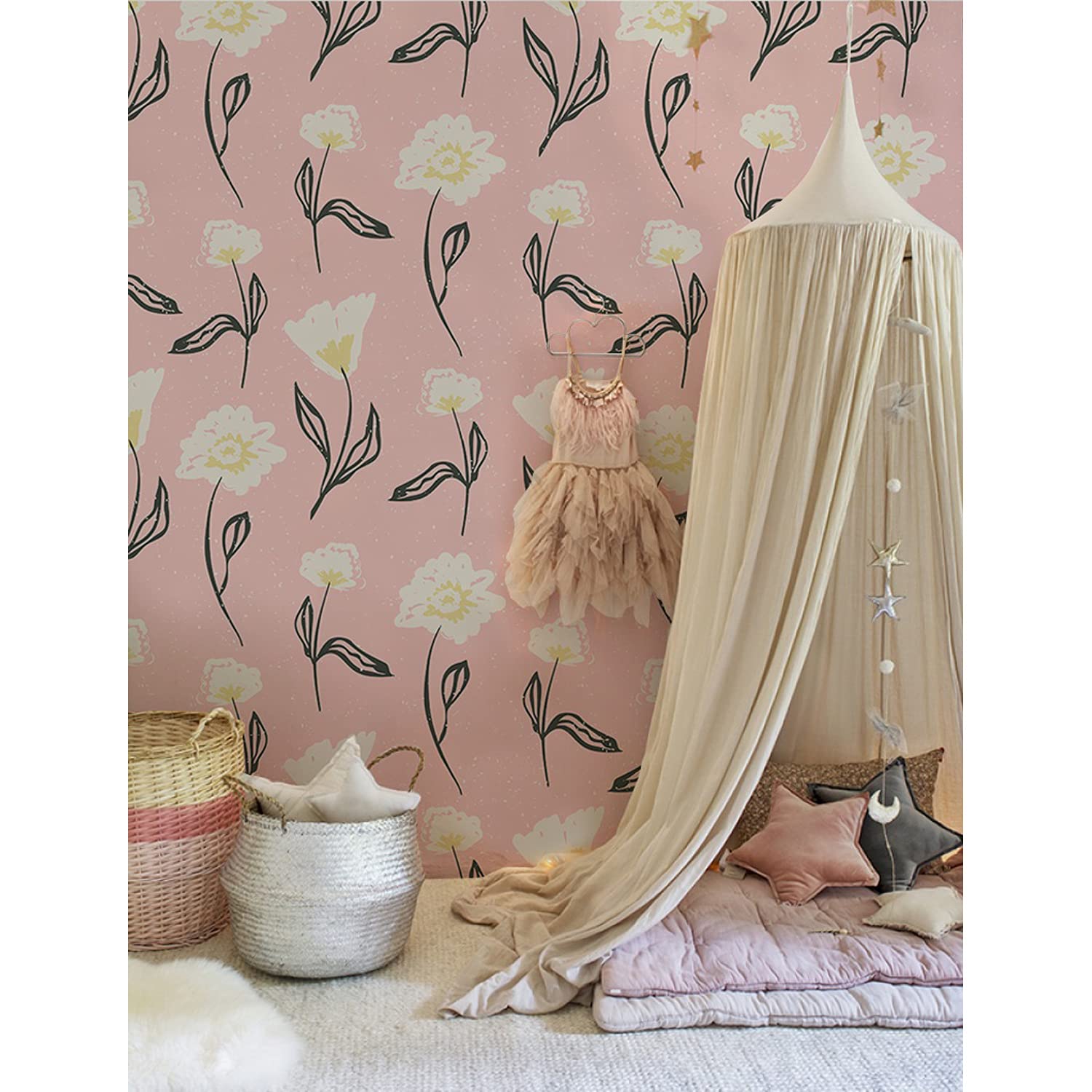 Papier peint fleurs florales muralo meuble chambre salon cuisine 416x254