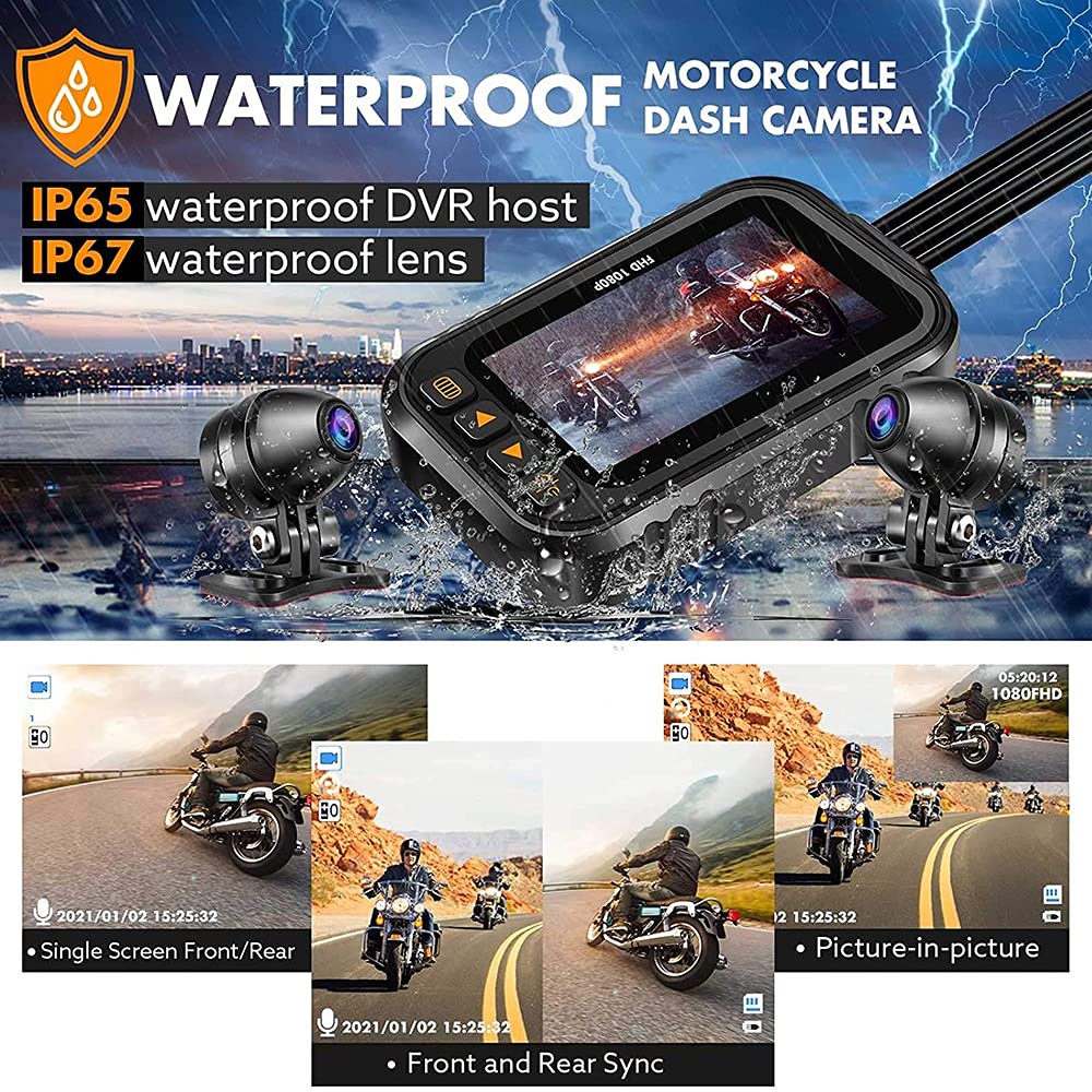 Amazon.co.jp: バイク用ドライブレコーダー 1080P+720P デュアルレンズ 
