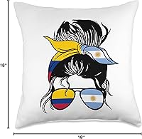 Vista 4 de Argentina and Colombia Heritage Almohada Colombiana Half Argentinian Mix Colombia Argentina Roots de 18x18, Multicolor