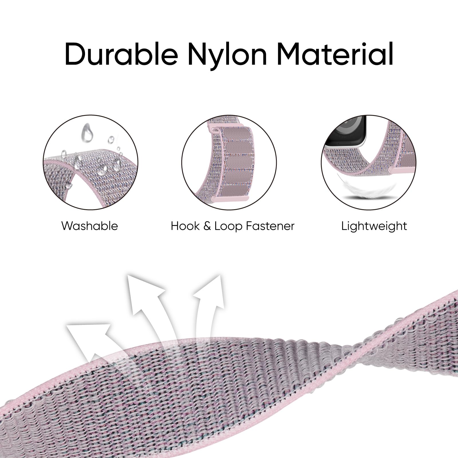 Confezione da 6 cinturini sportivi in nylon compatibili con Apple Watch da 38 mm, 40 mm, 41 mm, 42 mm, 44 mm, 45 mm, 46 mm, 49 mm, unisex, regolabili, traspiranti, per iWatch serie 11/10/9/8/7/6/5/4/3
