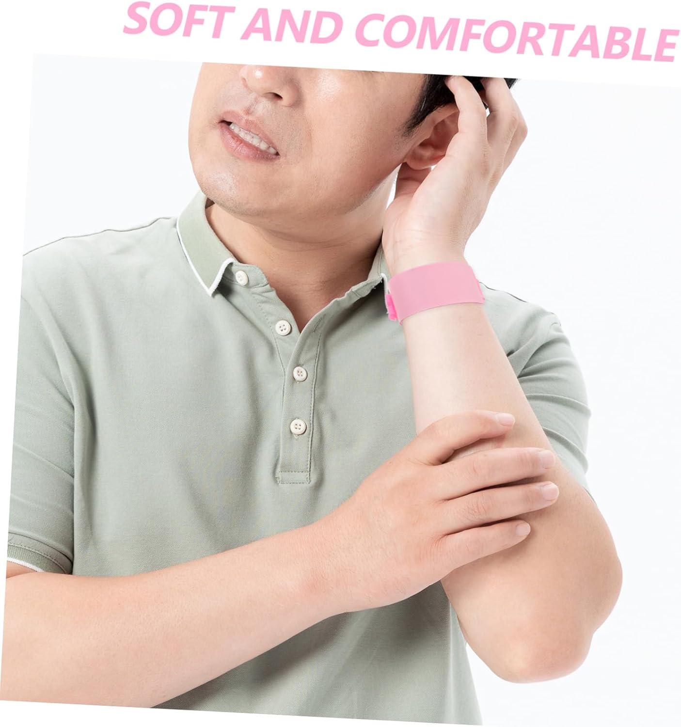 FUOYLOO 100pcs Disposable PVC Patient Identification Wristbands for Adults and Elderly, Pink Id Bands with Write-on Feature, Minimize Skin Irritation for Inpatient Care and Hospitals