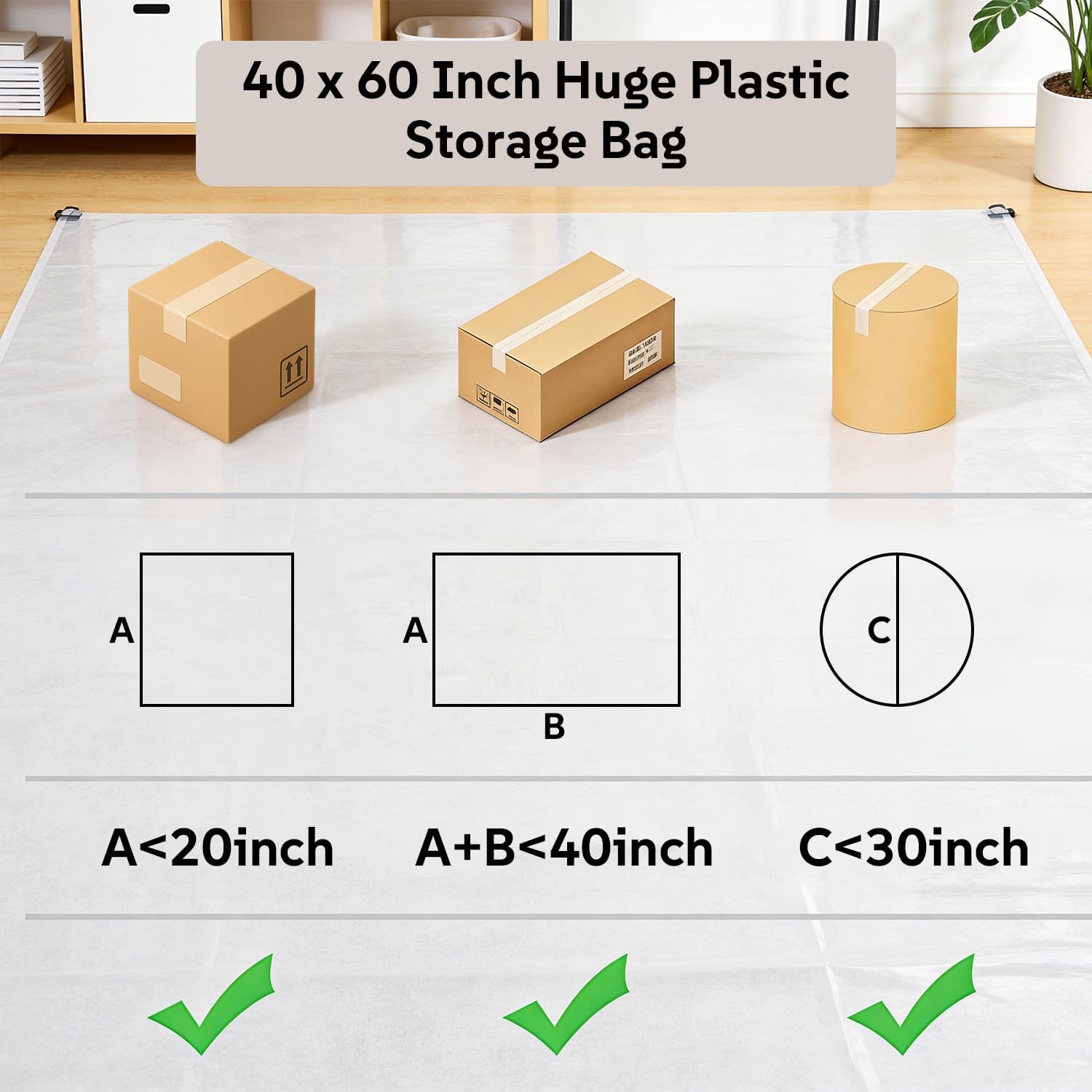 Extra Large Clear Plastic Storage Bags Cover 10 Pack image 3