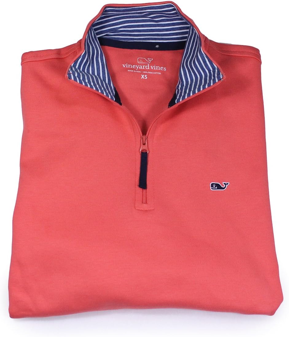 Vineyard Vines Men's Stratford Jersey 1/4 Zip Sweater, Coral Reef XS