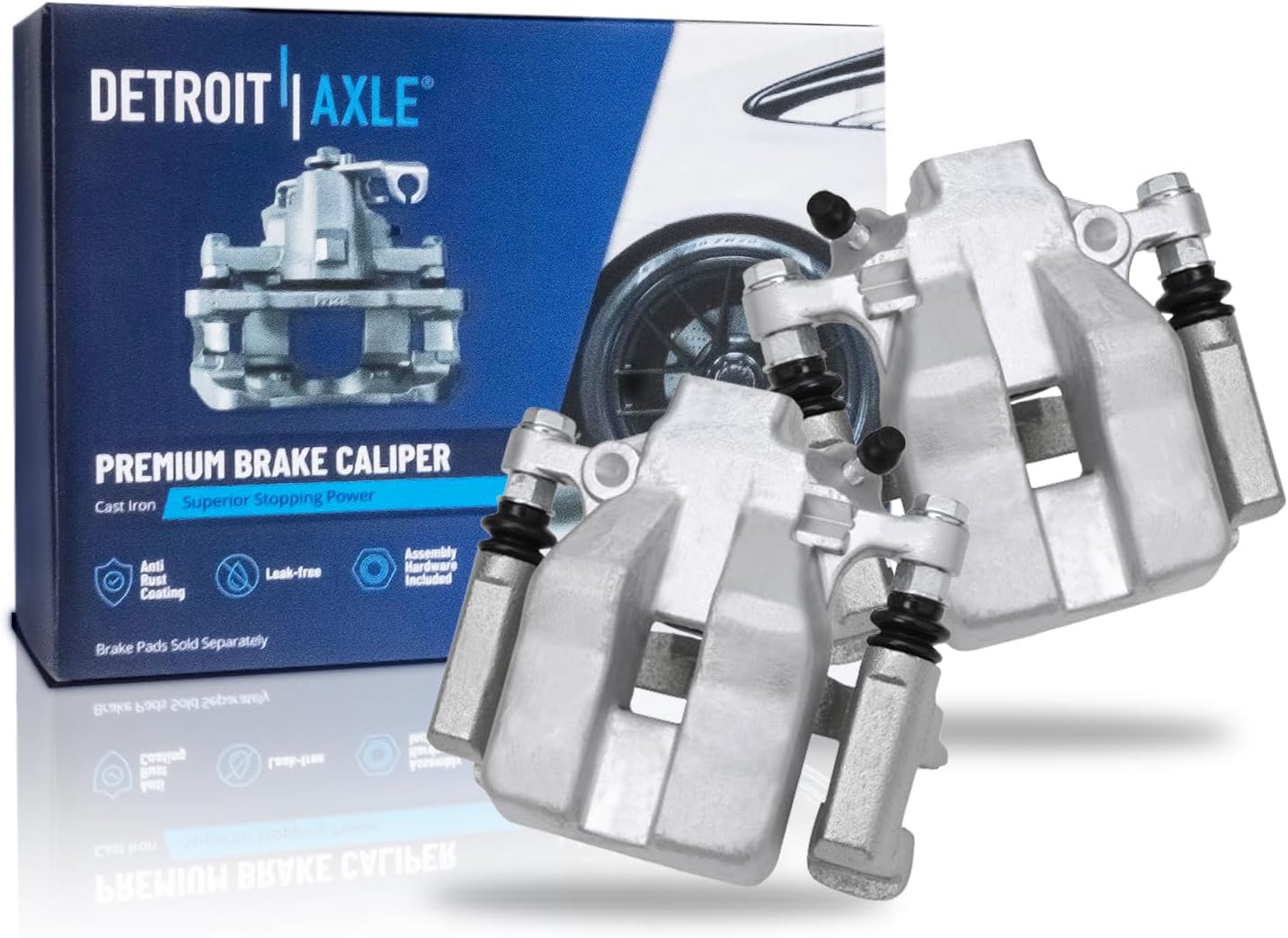 Detroit Axle Rear Brake Caliper Pair with Brackets for 2008–2011 Toyota Avalon / 2007–2011 Camry / 2007–2012 Lexus ES350