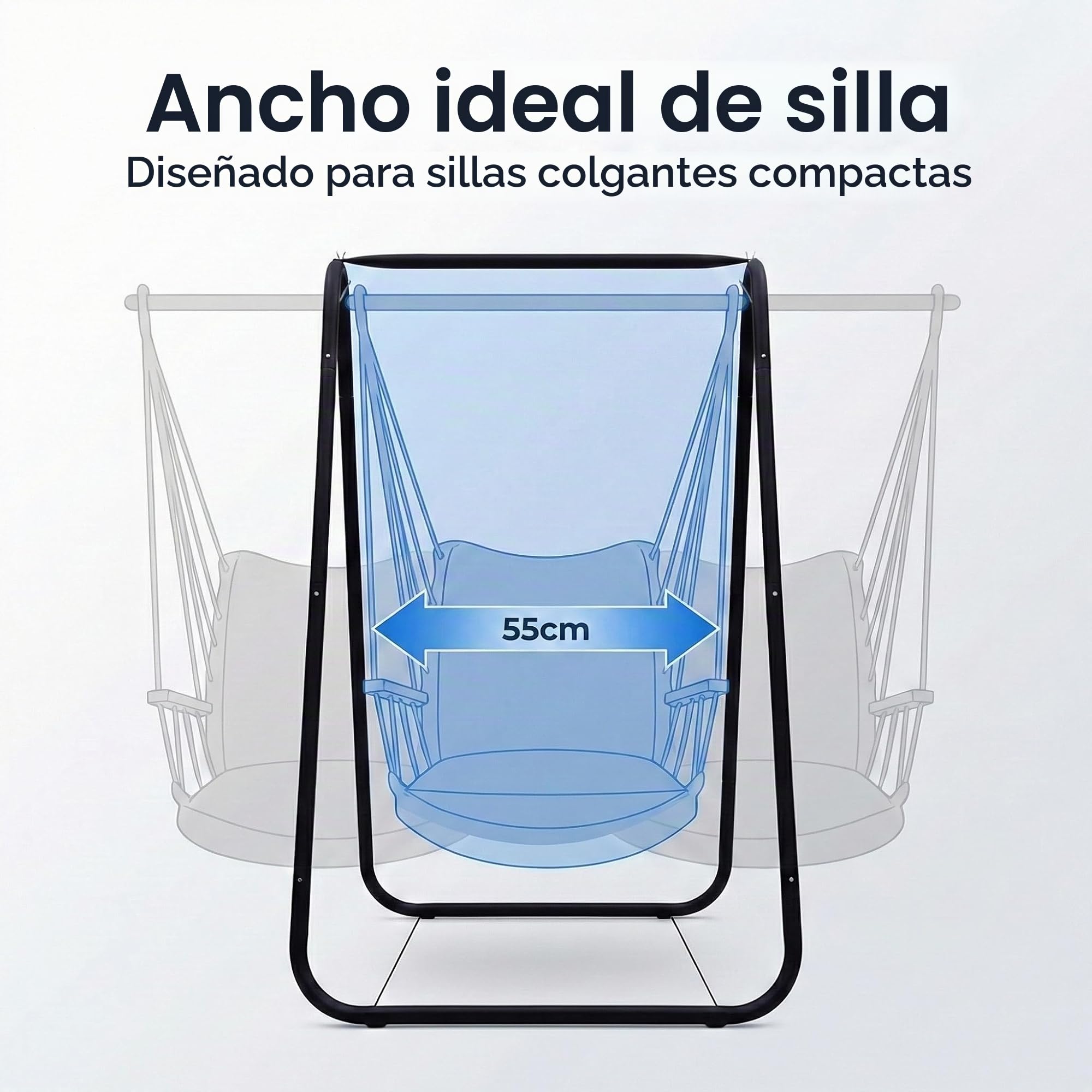 Soporte para silla hamaca fuerte en forma de A, soporte para silla colgante con soporte de carga fuerte en forma de A, carga máxima de 100 kg, soporte para silla colgante para patio, jardín
