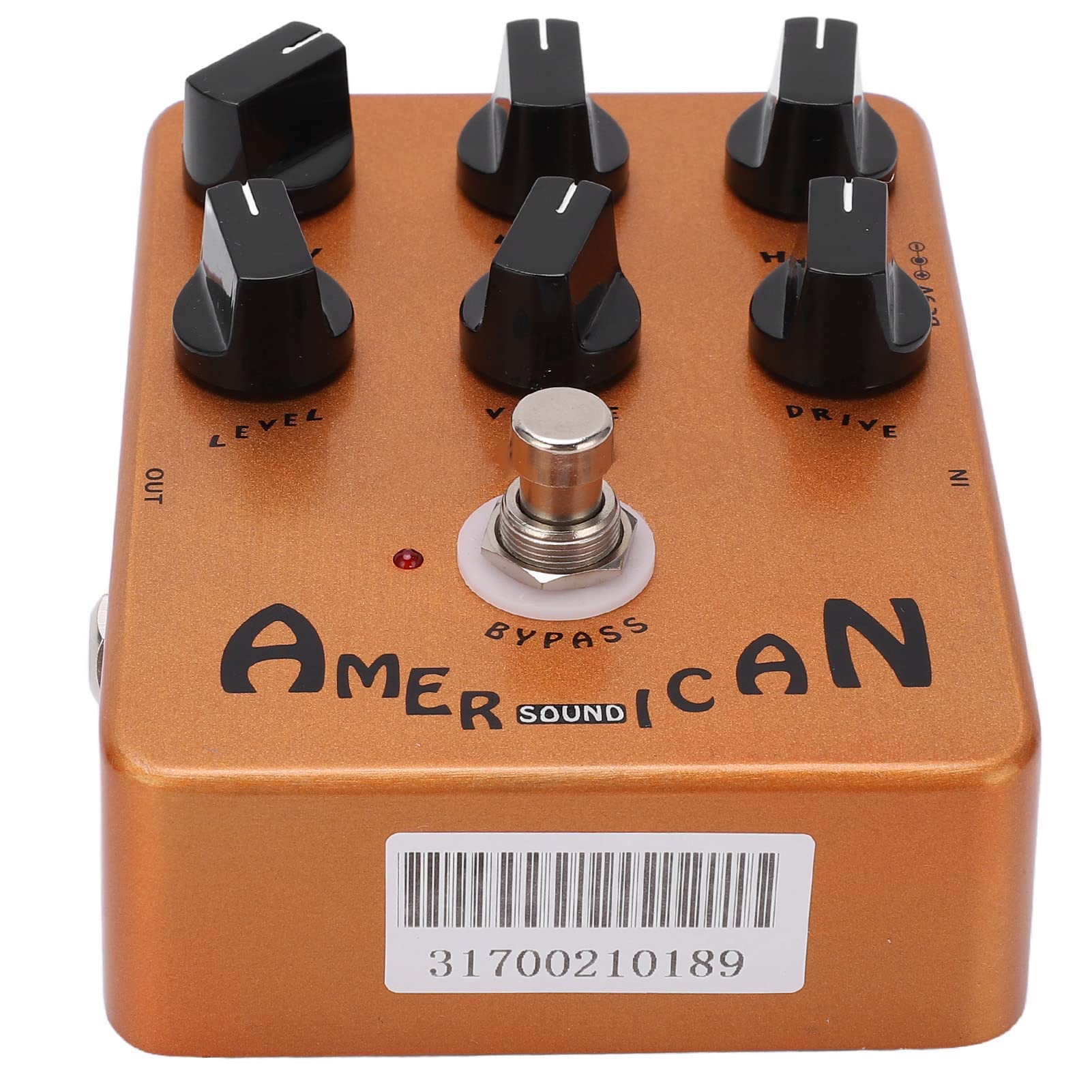 LiebeWH Pedal Simulador de Altavoz y Gabinete para Guitarra Eléctrica, Efectos de Amplificador con 6 Perillas Ajustables (Bajo, Medio, Alto, Nivel, Voz, Drive), Carcasa de Metal Dorada