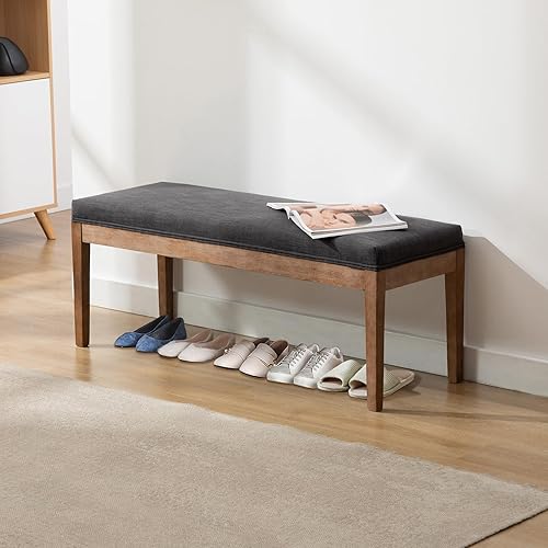 Miniatura 7 de Banco de comedor de piel sintética, banco de entrada, banco de zapatos, otomano para pasillo, sala de estar, dormitorio, extremo de la cama,