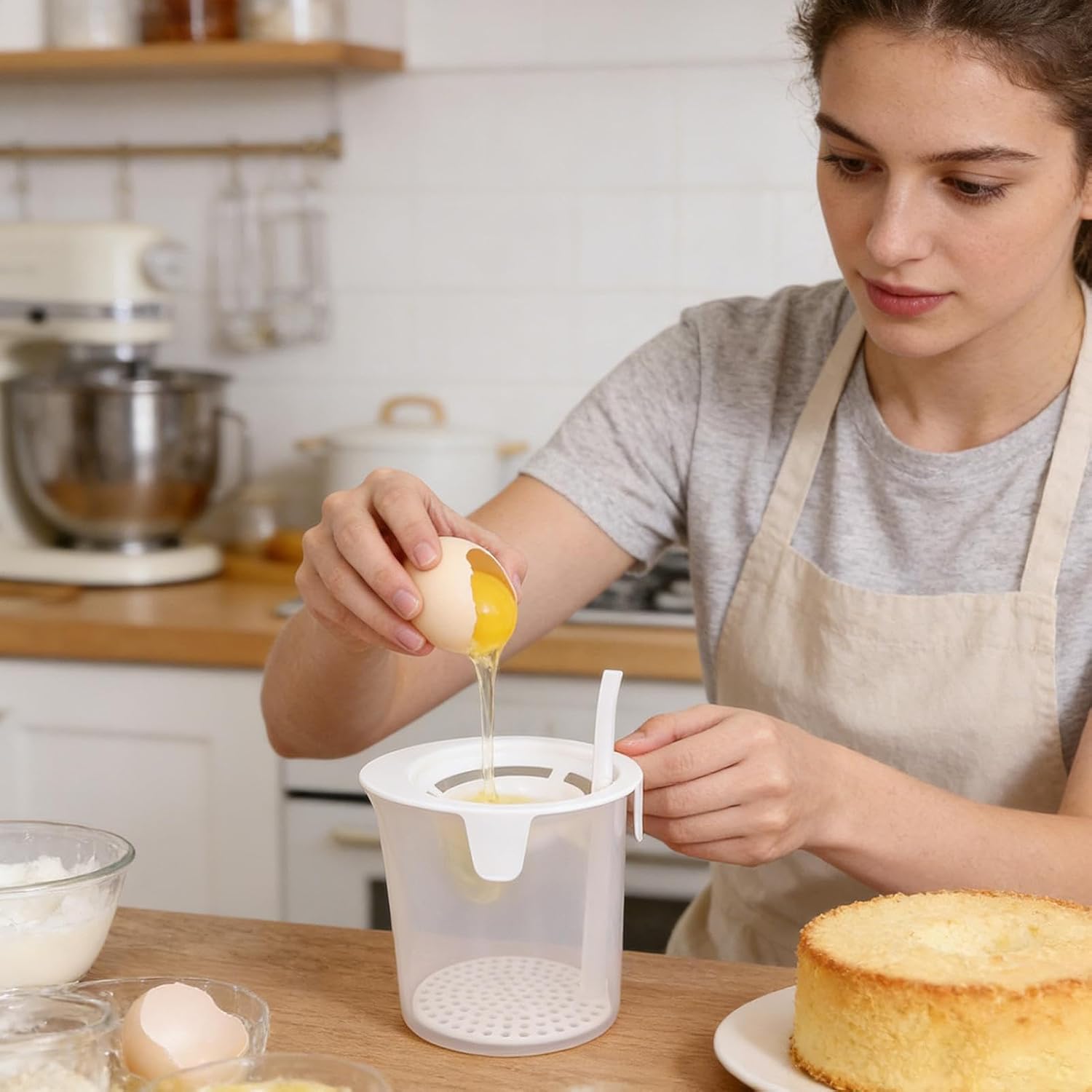 Egg Separator Tool - Silicone Food Divider,Egg Straining Gadgets - for Chef Adult Home Baking Chef Restaurant Outdoor Cooking