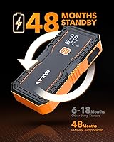 Vista 7 de OXILAM Arrancador 6000A para Todo Gas/12L Diésel, Arrancador de Batería de Coche Portátil, Caja de Arranque de Litio de 12V con Cables de Arranque