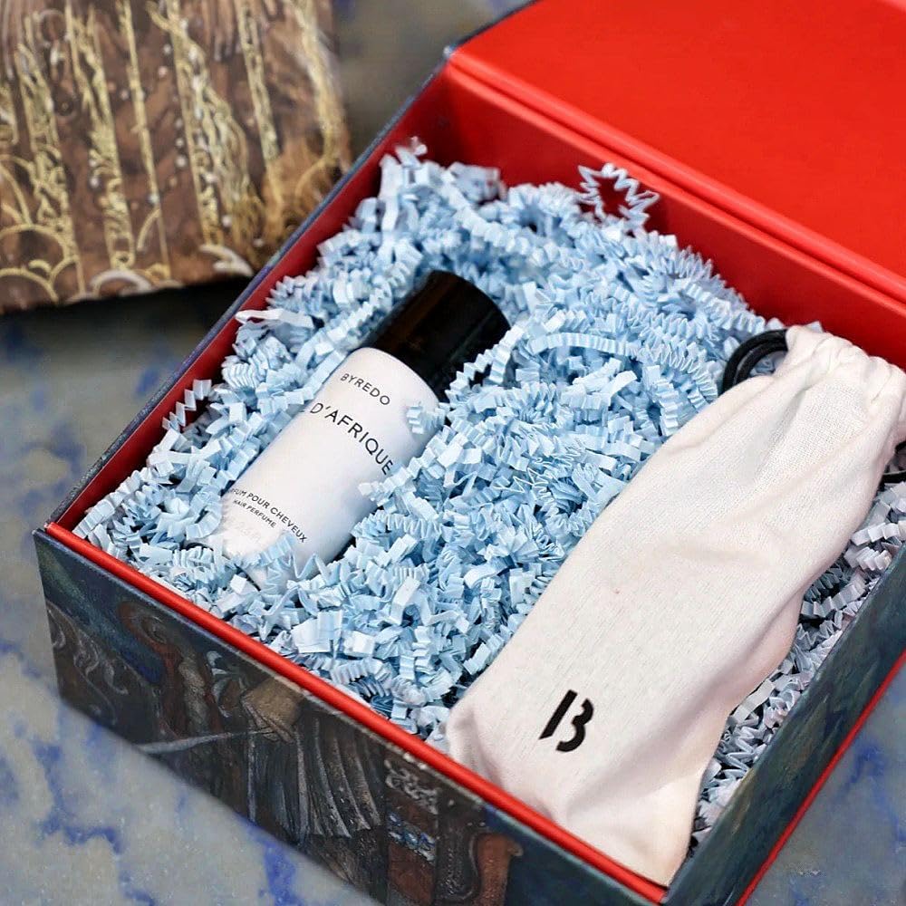 PLINJOY 4 OZ Light Blue Crinkle Cut Paper Shred Filler for Gift Basket Shredded Confetti Paper Box Stuffing Easter Basket Grass Gift Boxes Filler