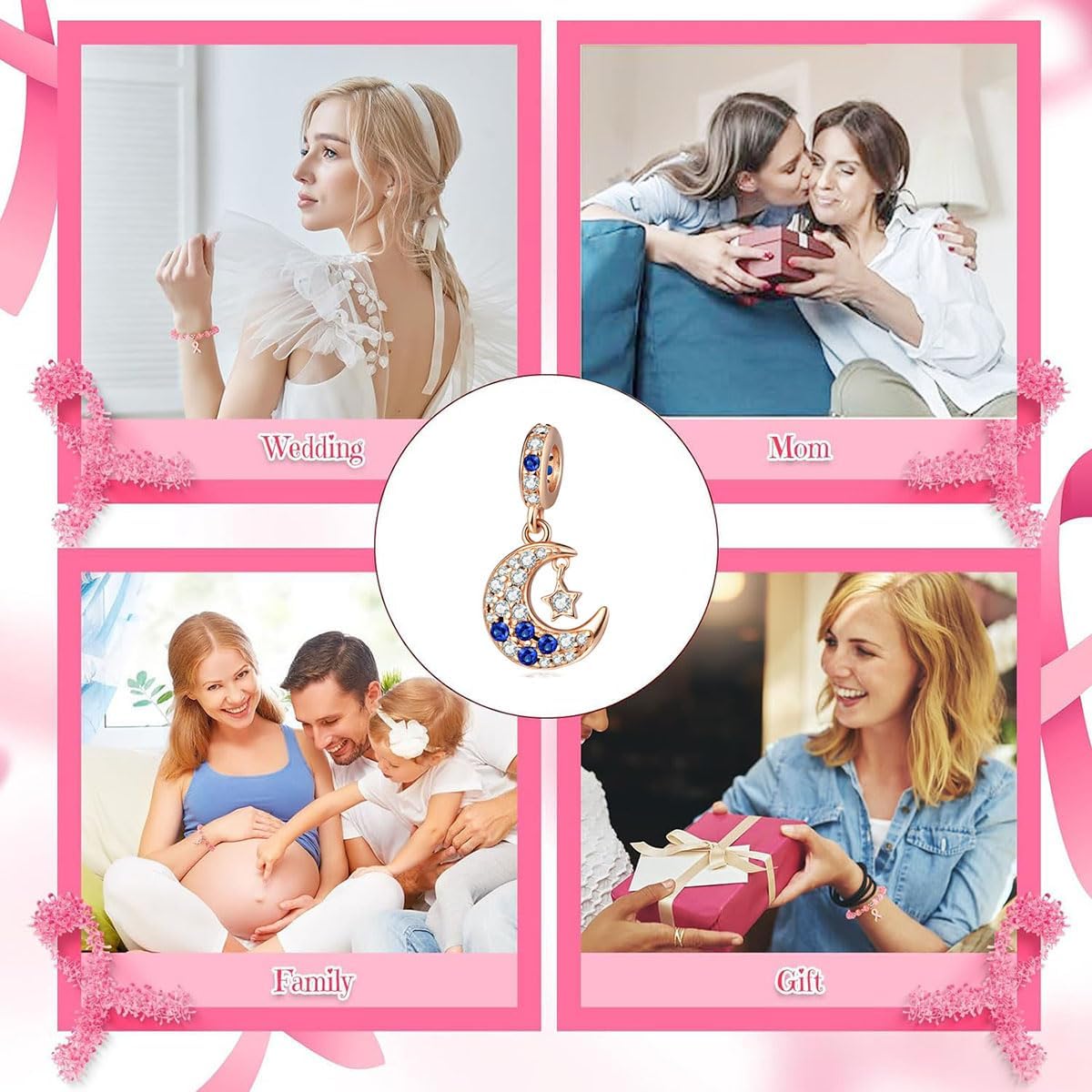 Charm for Bracelets and Necklaces, Heart Animals 925 Sterling Silver Bead Celestial Sun Moon Star Charms Jewelry Gift for Women - Image 6