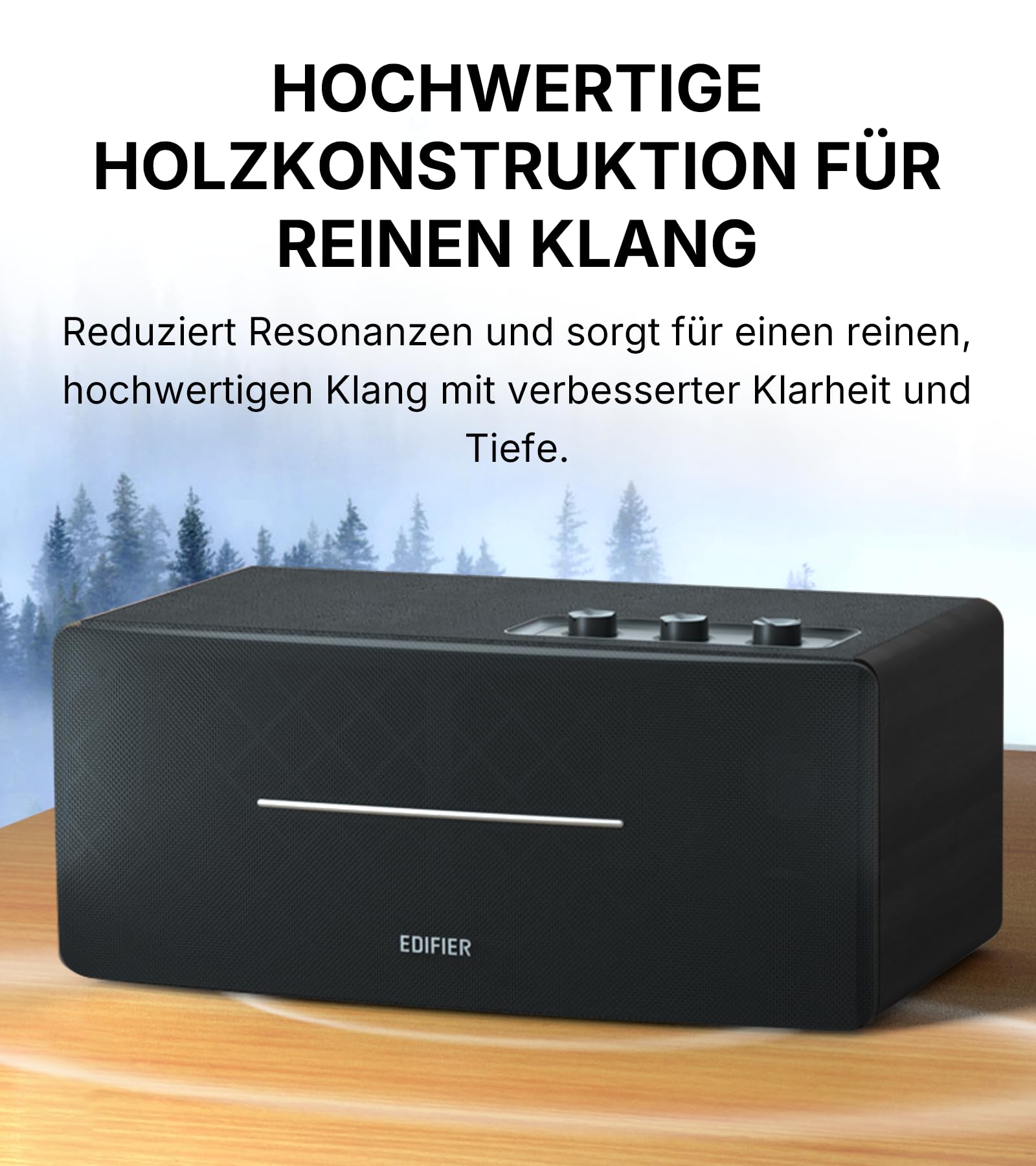 EDIFIER D12 compact stereo-luidsprekersysteem (70 W) met Bluetooth 5.0 en infrarood afstandsbediening, perfect voor eetkamer, keuken, werkplek