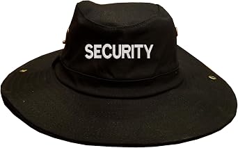 Security embroidered cotton boonie hat with adjustable neck string