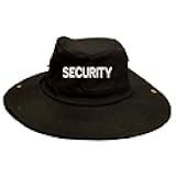 Lufufu Security Embroidered Cotton Boonie hat with Adjustable Neck String Black