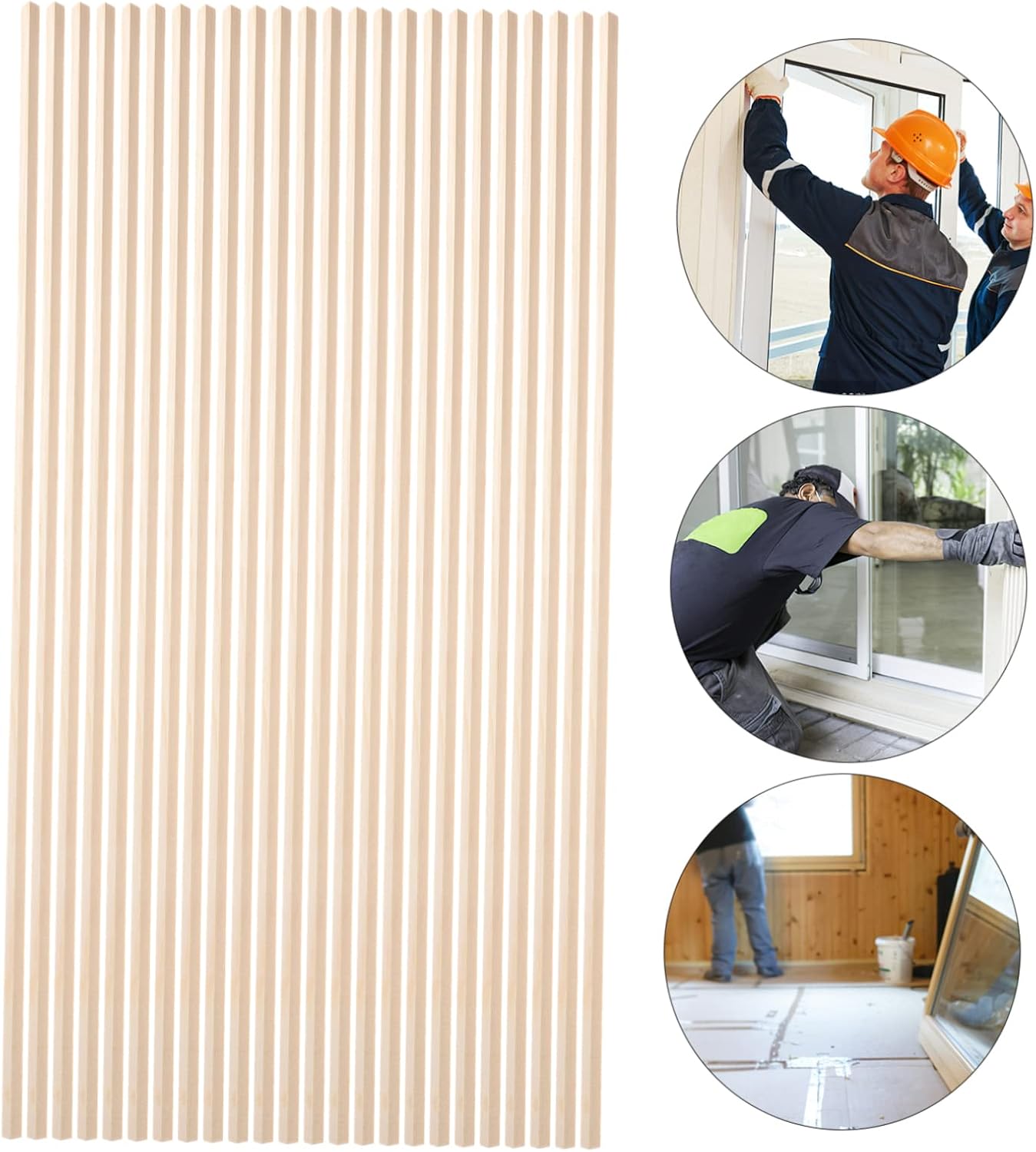 10 Pack Wooden Window Molding Trim Strips, Isosceles Triangle