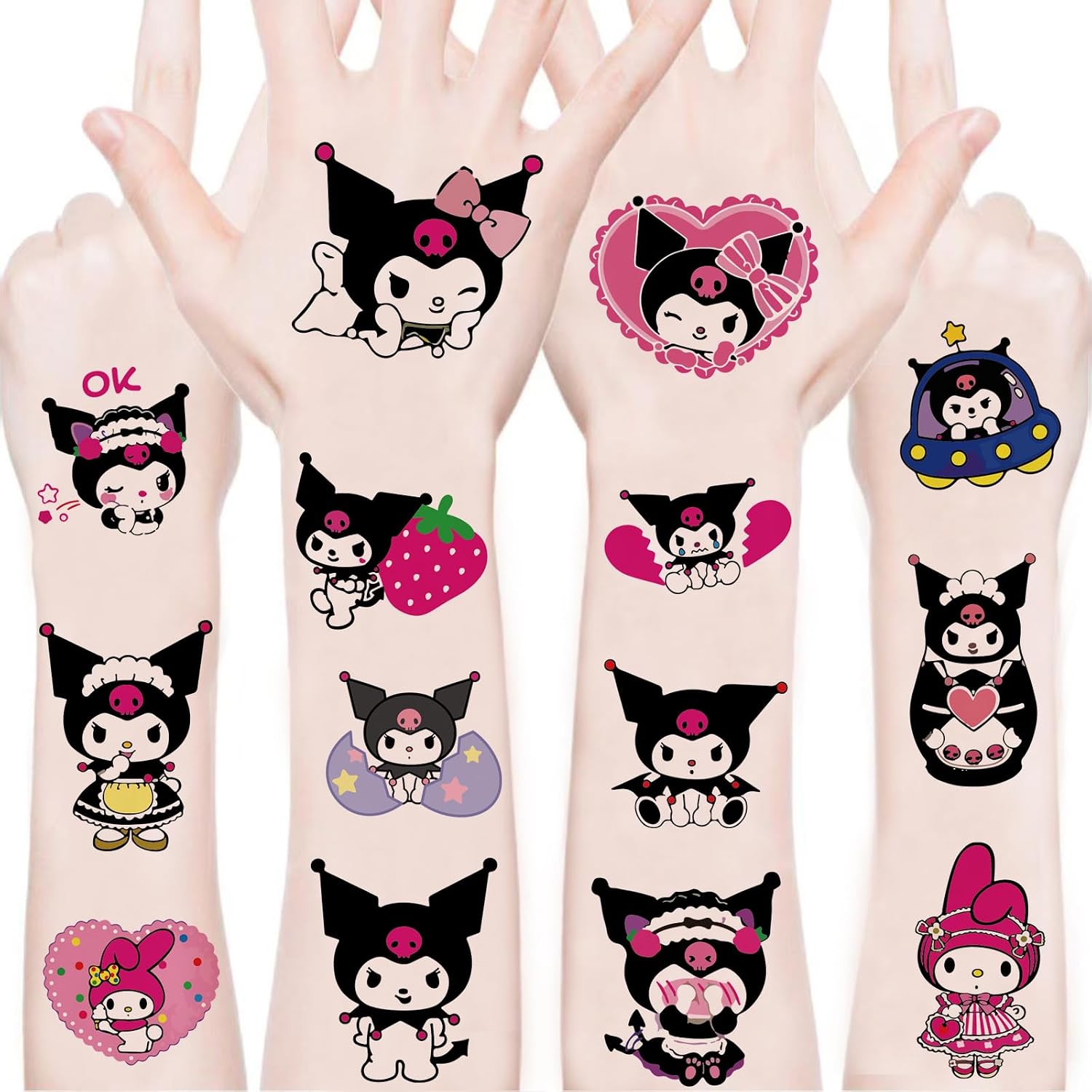 40pcs Korean Idol Demon Movie Hunters Temporary Tattoos for Kids,Cartoon Temporary Tattoos Gift For Fan Birthday Party Decorations for Girl Boys Home Activity Class Prizes Carnival (Hunters-A)