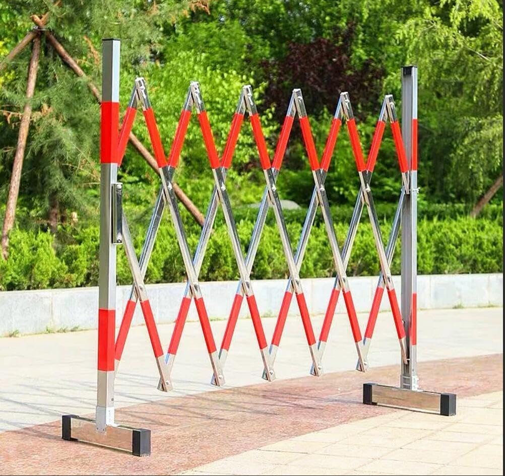 Heavy Duty Crowd Control Barriers, Portable Barrier,Barricade Gate,Telescoping Gate, Stainless Steel Retractable Fence for Construction Site, Traffic Control, Cordon, Elevator, Garage 1.2M (H)