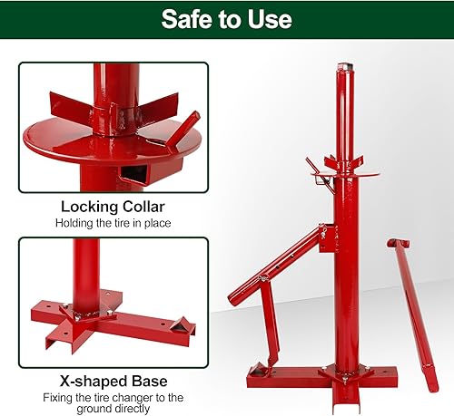 Miniatura 9 de EASYBERG Esparcidor manual multifuncional de neumáticos de coche, cambiador de neumáticos portátil para motocicleta, Gocart, remolque, bicicleta,