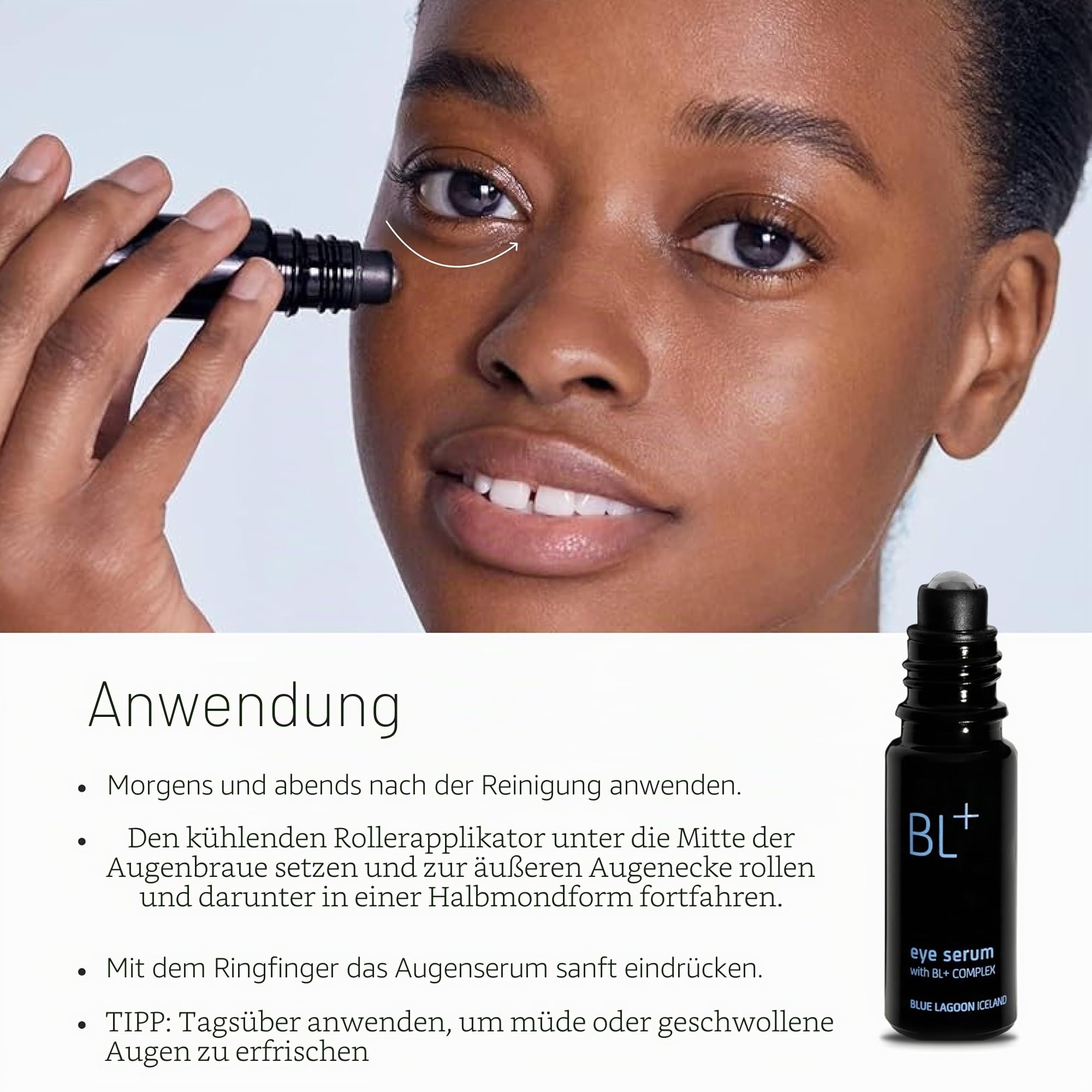 Blue Lagoon - BL+ The Eye Serum festigende tägliche Faltenbehandlung | Nachhaltige, bioaktive Luxushautpflege (10 ml)