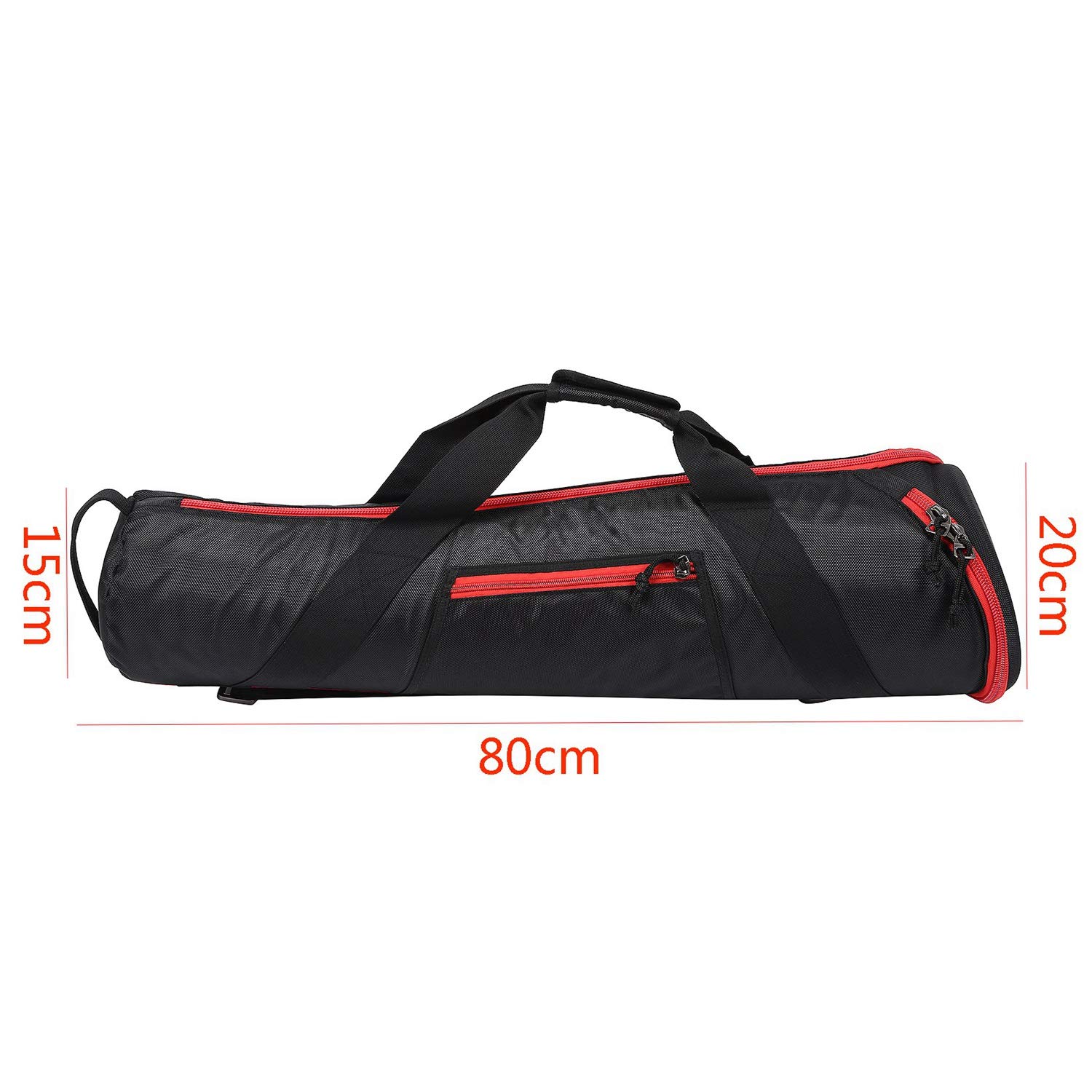 Bolsa de trípode negra para cámara, bolsa de viaje para fotografía, bolsa de protección de trípode de 80 cm, rojo & negro