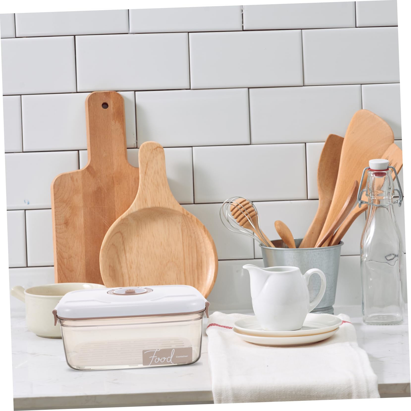 Contenitore Sottovuoto Ermetico 2, 1 l Beige, Set Singolo