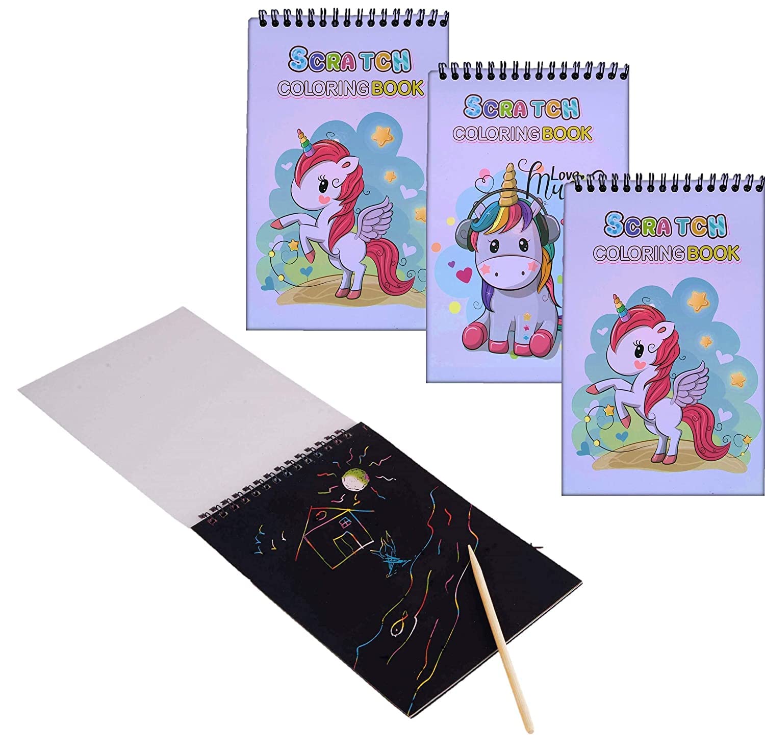 Paaroots DIY 20x14cm Size Pack of 3 Unicorn Theme Scratch Sheets Pack of 10 Sheets Each and Stylus, for Colourful Rainbow Design Drawing for Kids, Magic Drawing Paper (B09PV7B9MQ) Amazon Price History, Amazon Price Tracker
