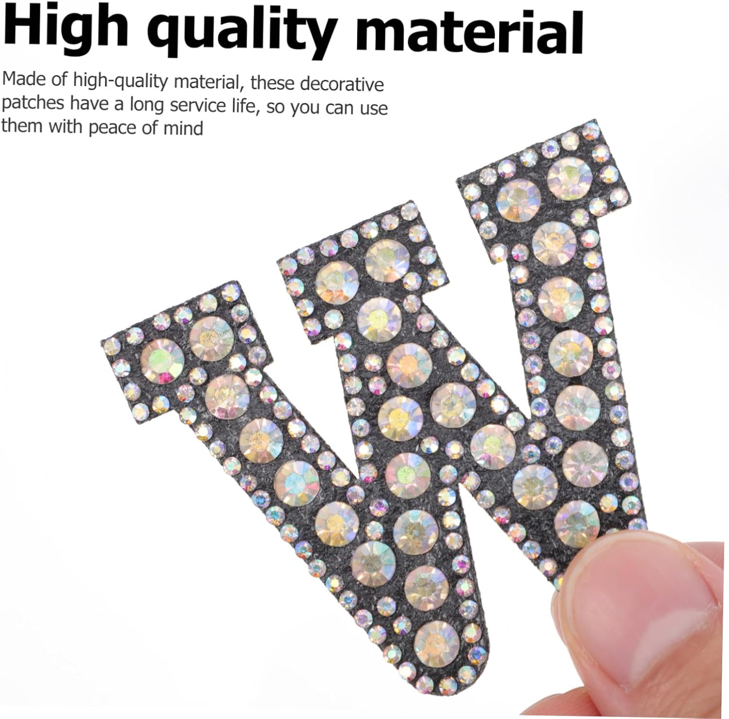 26pcs Alphabet Rhinestone Sewing Patches Clothing Appliques Decorative Repair Patches for DIY Clothes Bags Embellishment Craft Supplies