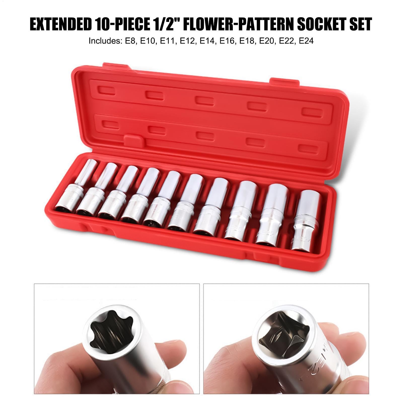 Star Bit Socket Set 10-Piece Star – Shape Alloy Steel External Tools Torque