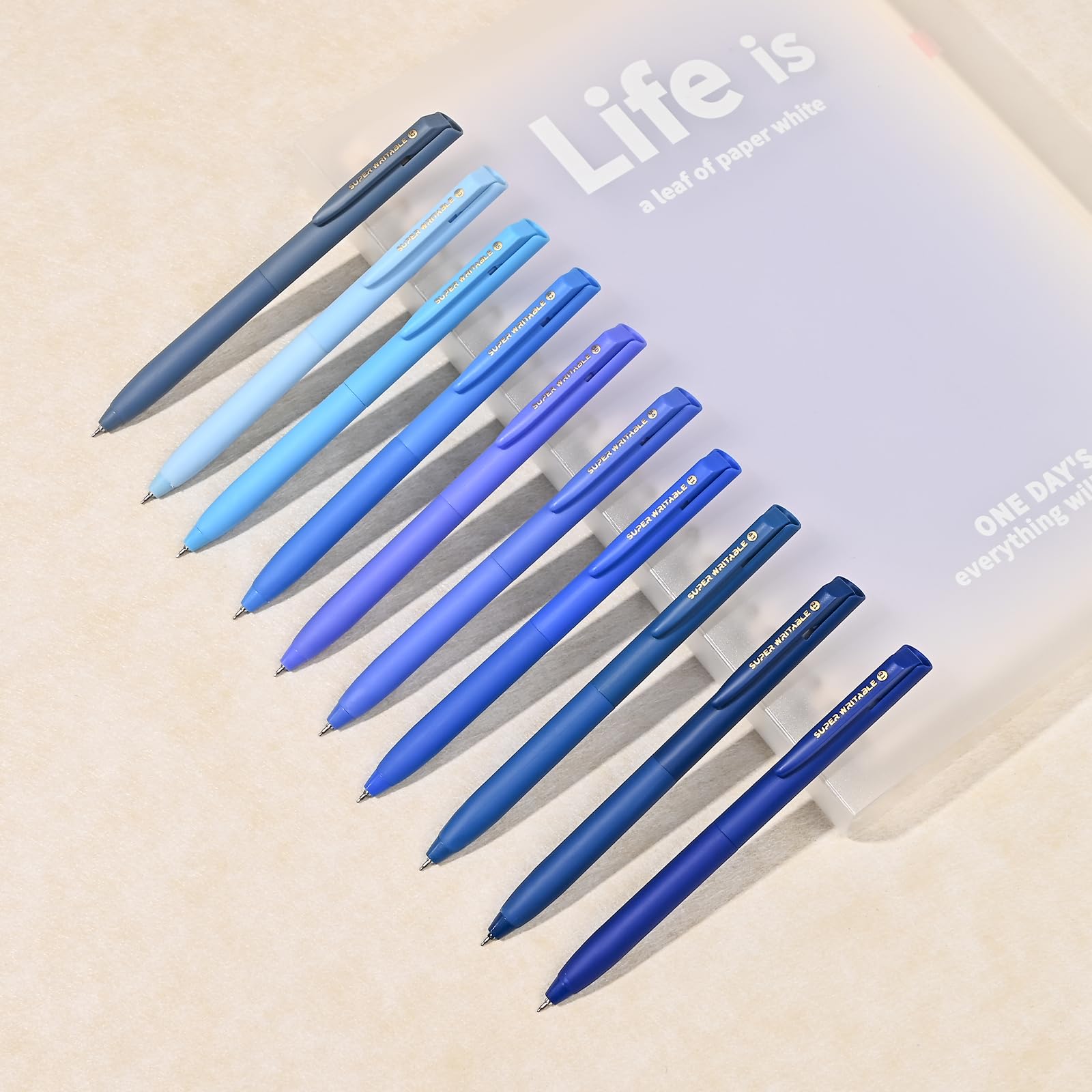 10 bolígrafos de gel de colores surtidos para diario, juego de bolígrafos de punta fina de 0.5 mm, retráctiles, tinta de colores de escritura suave de secado rápido, suministros estéticos de