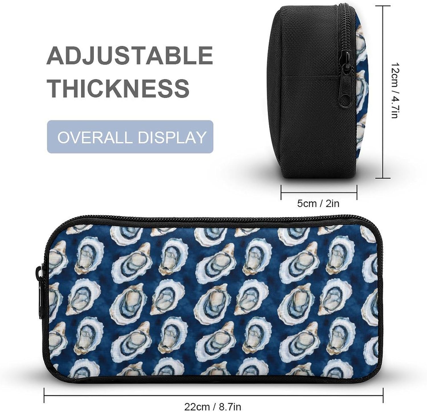 Oysters Watercolor Travel Cosmetic Bag Makeup Bag image 2