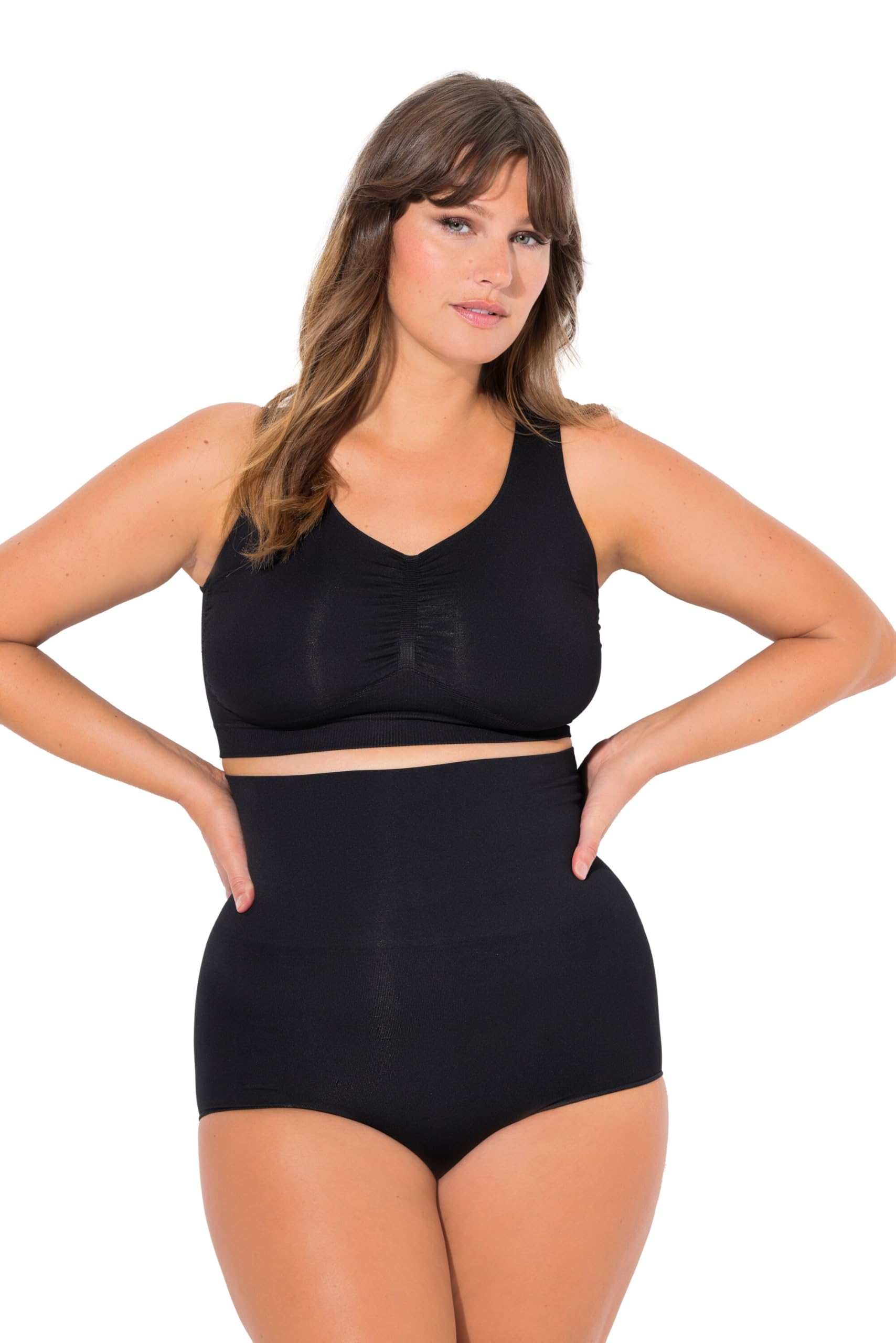 Ulla Popken Damen große Größen Übergrößen Plus Size Shaping-Slip, hoher Bund, figurformend 723912