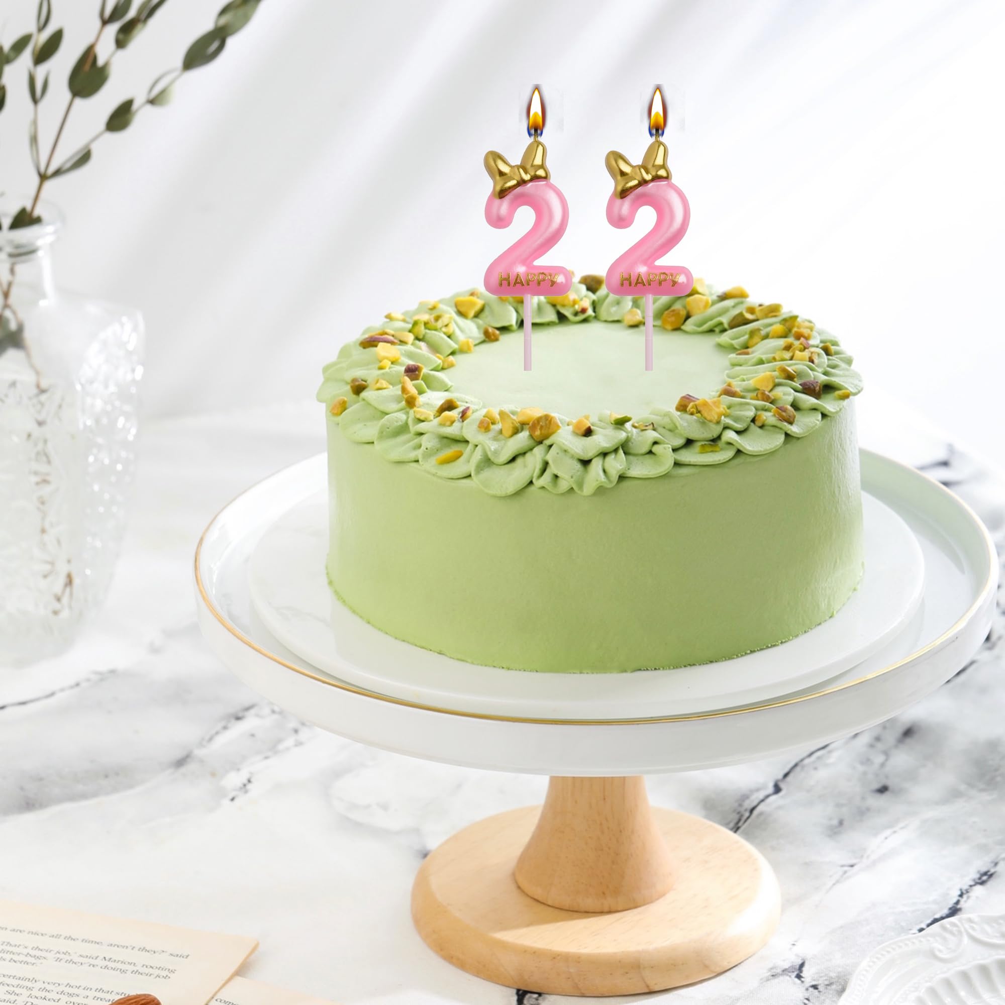 Amazon.co.jp: 22歳の誕生日キャンドル ピンク 22歳の数字 誕生日