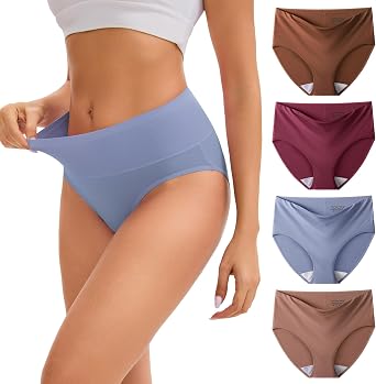 INNERSY Womens Modal Underwear High Waist Breathable Briefs Full Coverage Ladies Panties 4-Pack