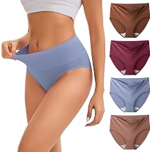 INNERSY Womens Modal Underwear High Waist Breathable Briefs Full Coverage Ladies Panties 4-Pack