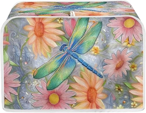 Miniatura 9 de Talayituse Cubierta para tostadora con estampado de flores de gato, ranura ancha de 2 rebanadas, ligera, protección contra el polvo, lavable, Flor