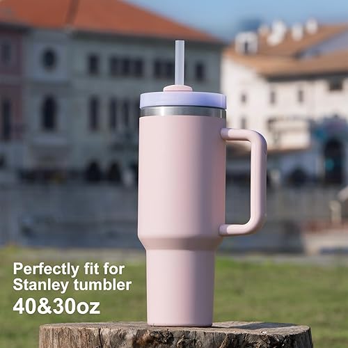 Miniatura 4 de CXLL Stanley Adventure Quencher - 6 popotes de repuesto para vaso Stanley Adventure Quencher de 40 onzas y 30 onzas, popotes con cepillo de limpieza