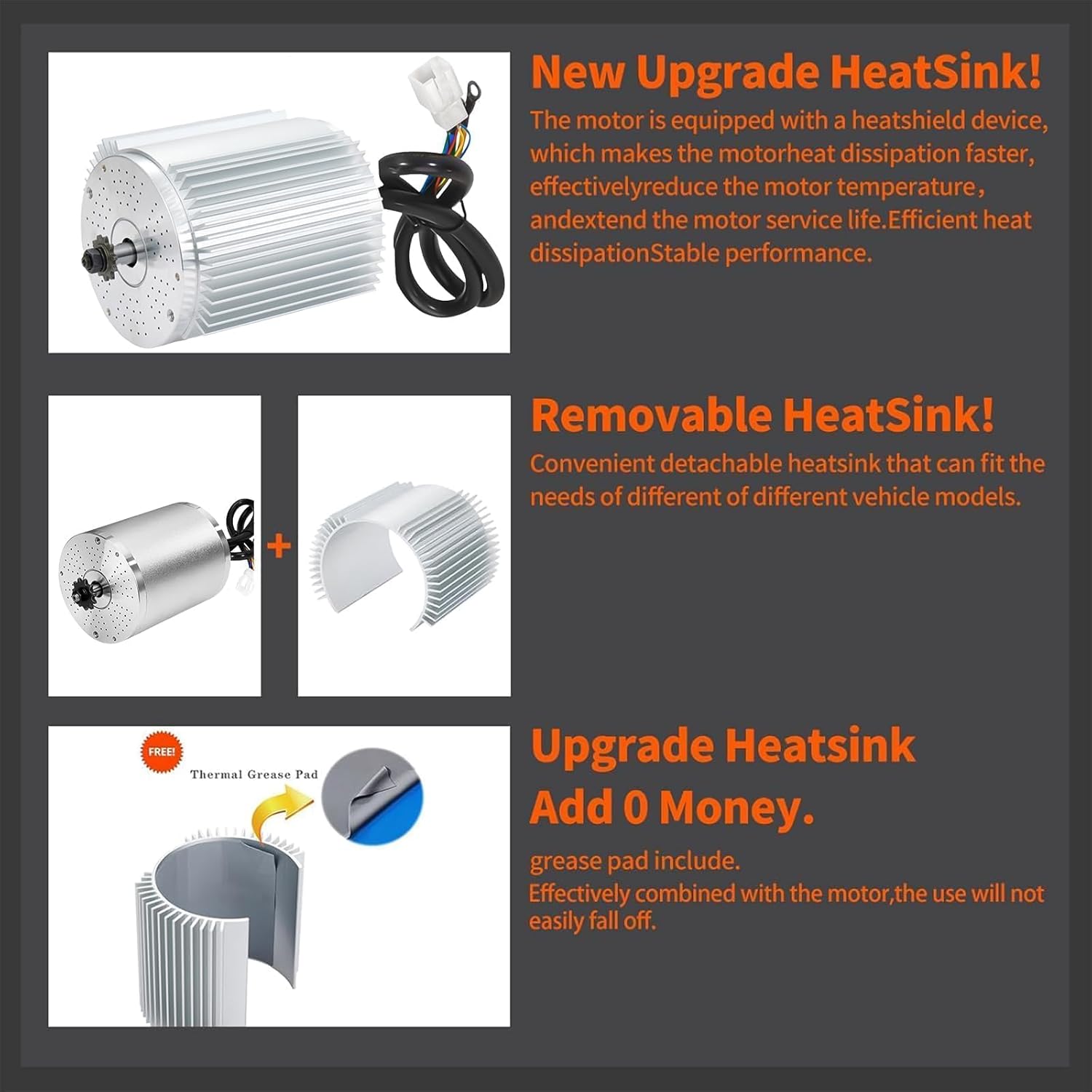 Brushless DC Motor 3000W 72V Electric Motor High Power Brushless Controller 50A Scooter Motor Go Kart Electric Motor Kit (No Brackets and Bases Installed)