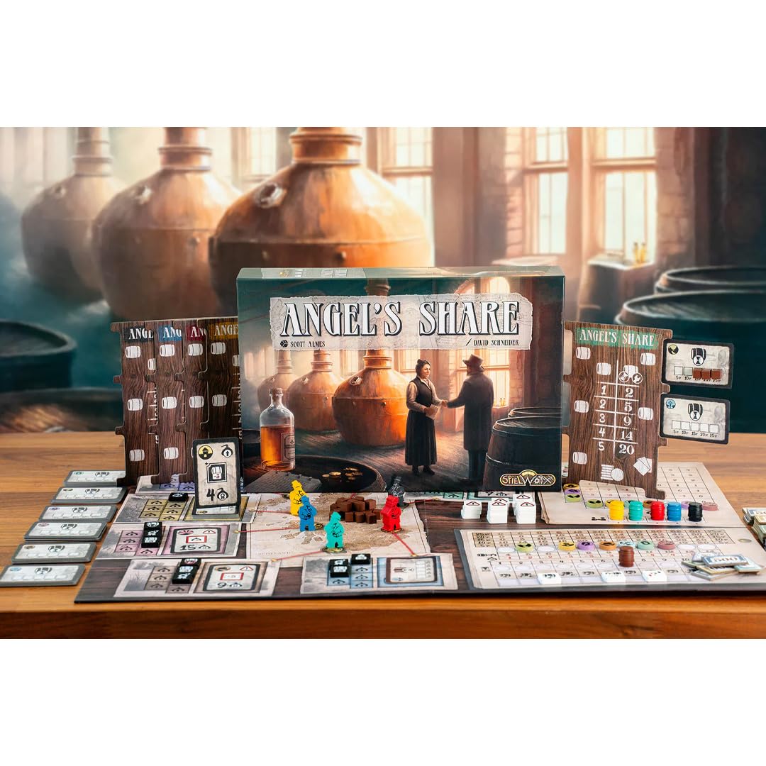Capstone Games | Angel's Share | Gioco Da Tavolo, Strategia Economica Sul Mercato Del Whiskey | 2-5 Giocatori | 90-120 Minuti
