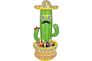 Triumpeek Fiesta Cactus Cooler: 55" Inflatable Cactus Ice Bucket with Sombrero