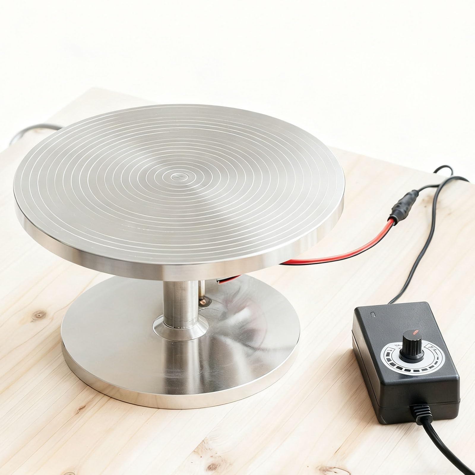 Elektryczny stojak do garncarstwa ze stali nierdzewnej, Elektryczne koło garncarskie, Reguluje prędkość koła garncarskiego, 0-120 obr./min, 20 cm talerz obrotowy, do pracy ceramicznej