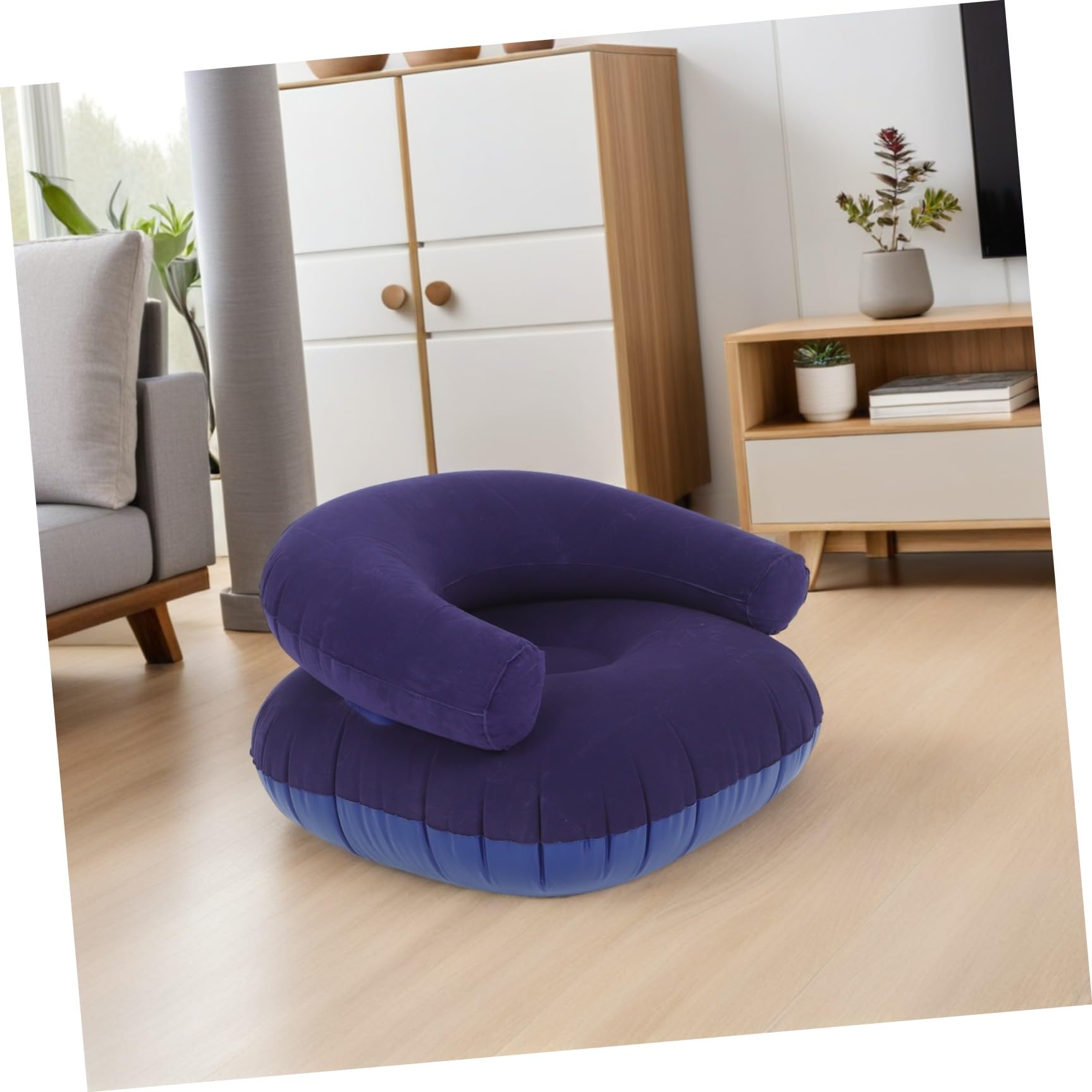 Healeved Divano Gonfiabile Pieghevole Poltrona Reclinabile Versatile e Stabile Antiscivolo Rivestimento Floccato e Eventi All'aperti per Spazi Piccoli