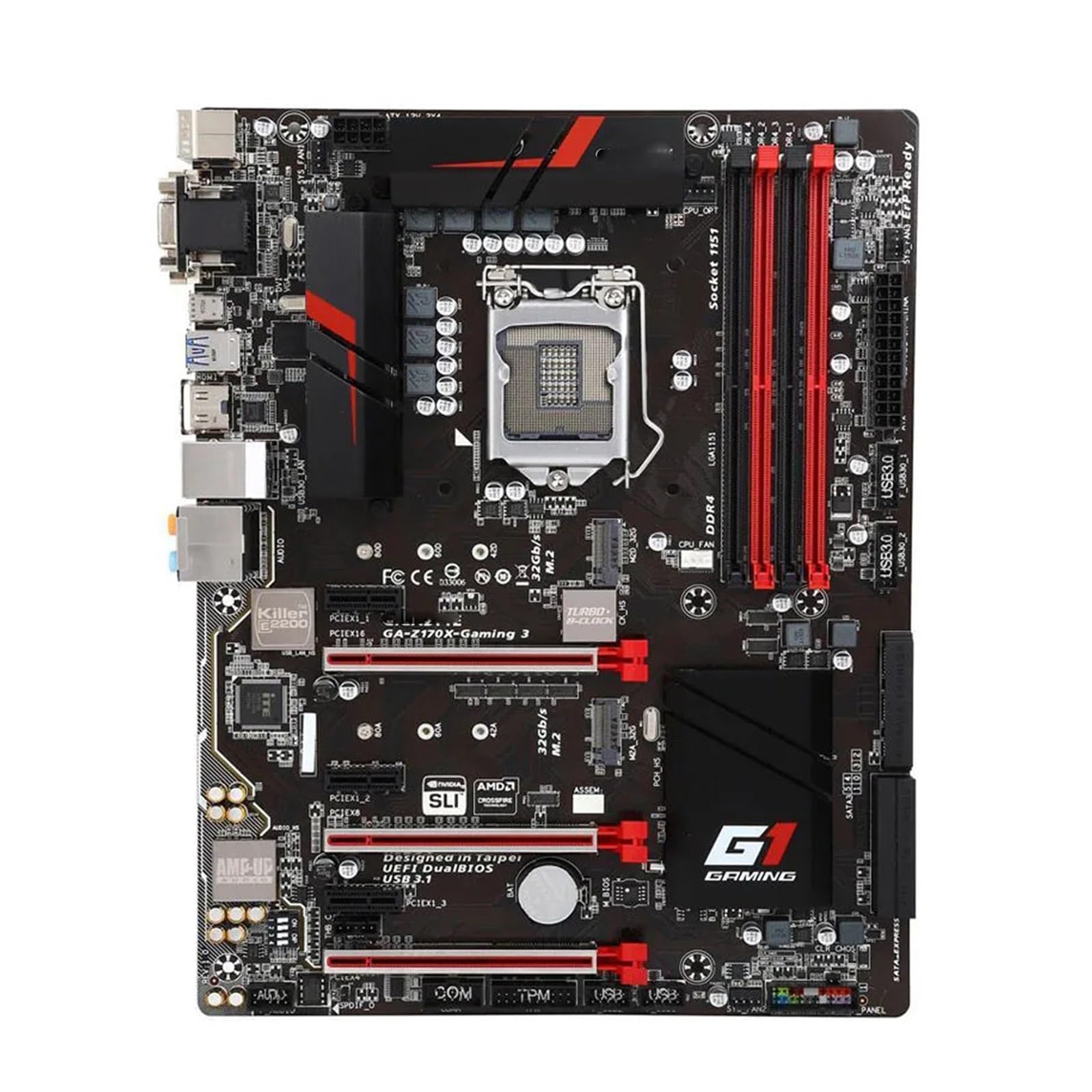 Carte mère Carte Mère Fit for GIGABYTE G1 Gaming GA-Z170X-Gaming 5 LGA 1151 Intel Z170 HDMI SATA 6 Gbit/s USB 3.1 ATX