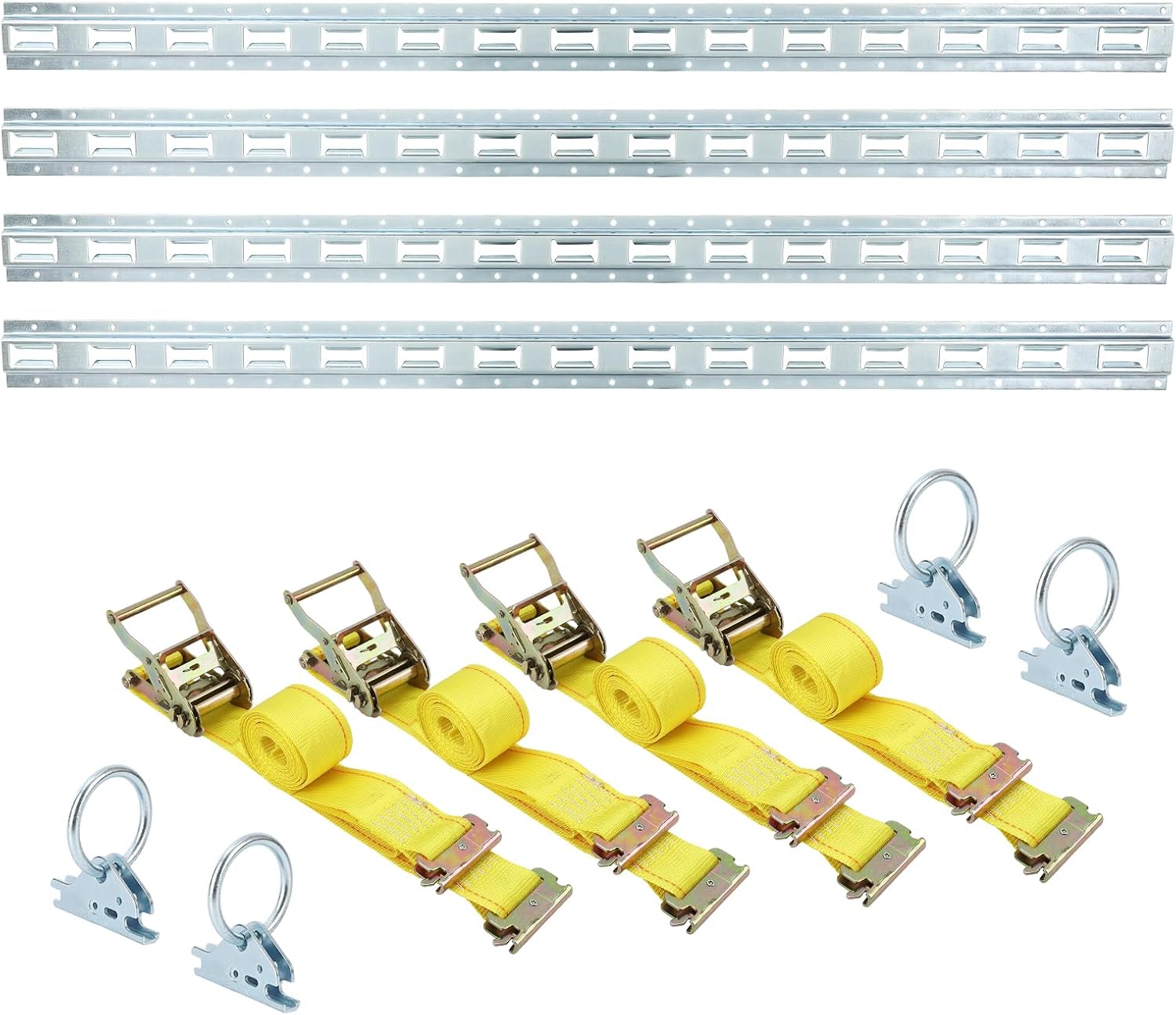 Amazon.com: VroomSteel 5FT 4 Pack E-Track Tie Down Rail Kit | 12Pcs ...
