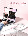 LENTION 6 Ports USB C Hub for Mac,4K@60Hz HDMI,100W PD,3xUSB 3.0,USB-C Data | Ideal for Work & Study,High-Speed USB 3.0 Adapter Compatible with macOS, iOS/iPadOS, Windows & ChromeOS (CE35p, Rose Gold)