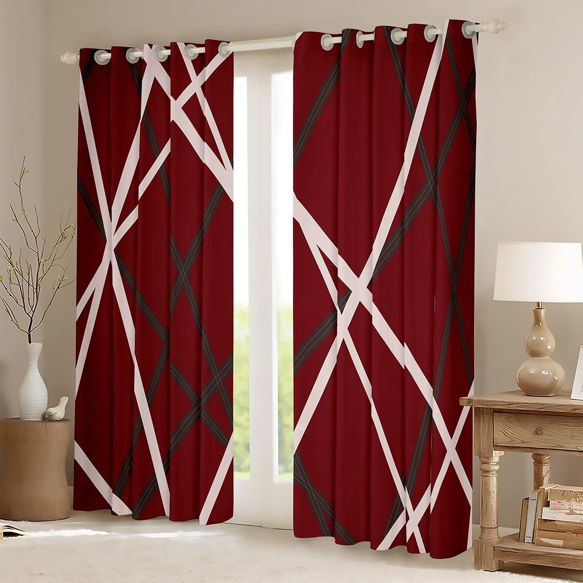 Cortinas geom tricas para dormitorio sala de estar 2 paneles 38 x 45