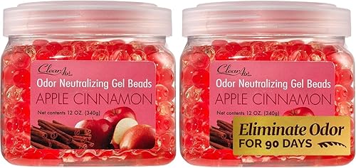 Clear Air - Perlas de gel para eliminar olores en baños, vehículos, barcos, caravanas y áreas de mascotas, desodorante ambiental hecho con aceites