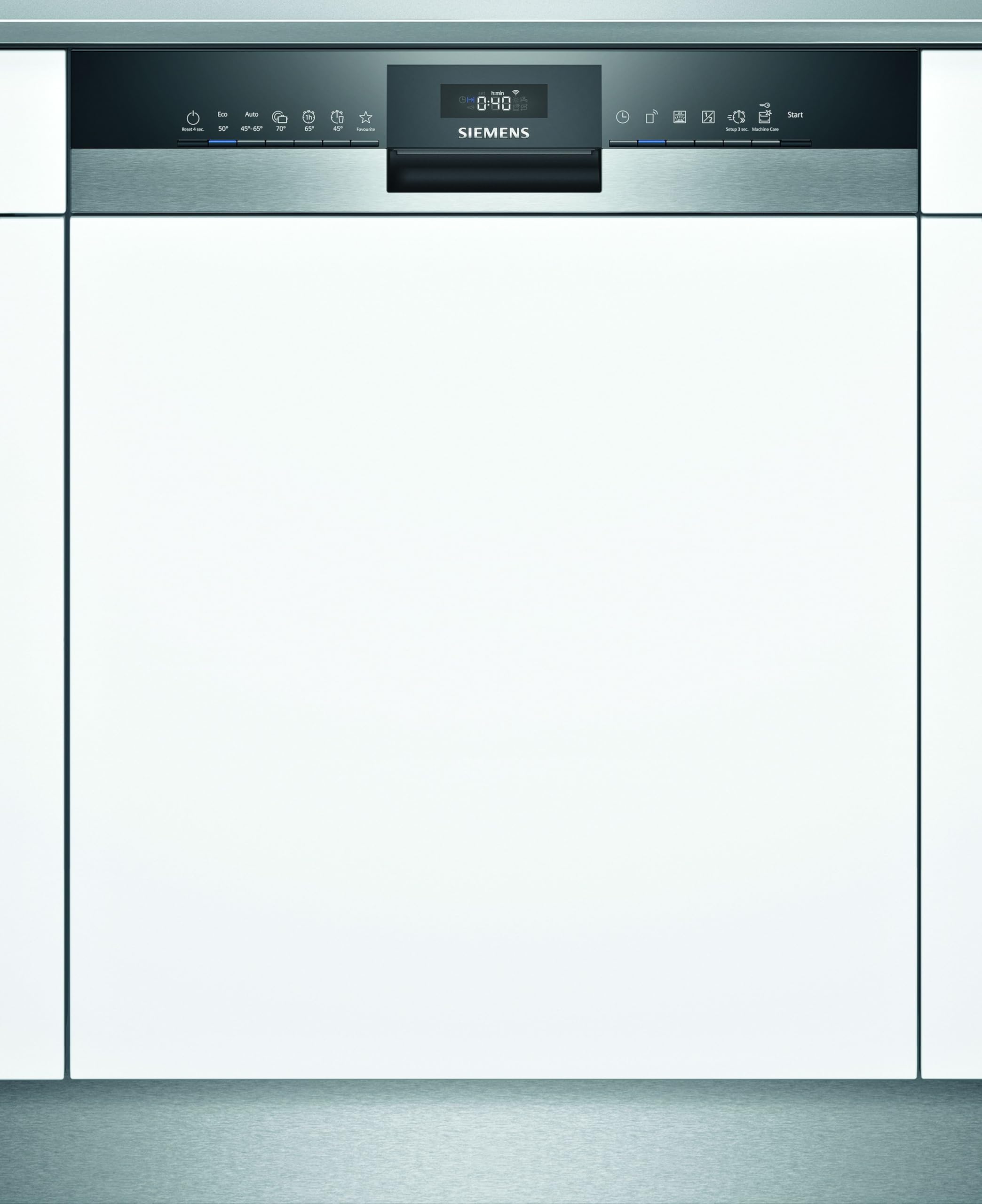 Siemens SN53ES14VE iQ300 Geschirrspüler teilintegriert 60 cm, Home Connect, varioSpeed Plus, AquaStop, TimeLight, Favoritenprogramm, Startzeitvorwahl, leise (44 dB), 13 Maßgedecke