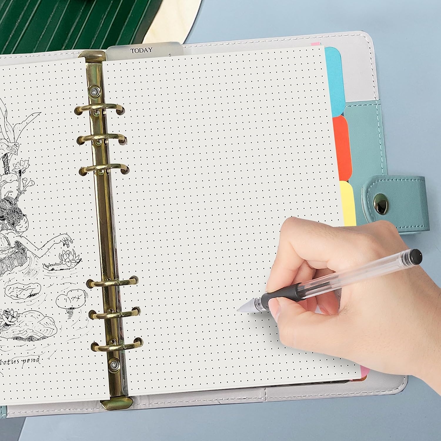 Harphia A5 6 Holes Binder Refill Value Set, 90 Sheets Loose Leaf Paper with Stickers and dividers - Image 2