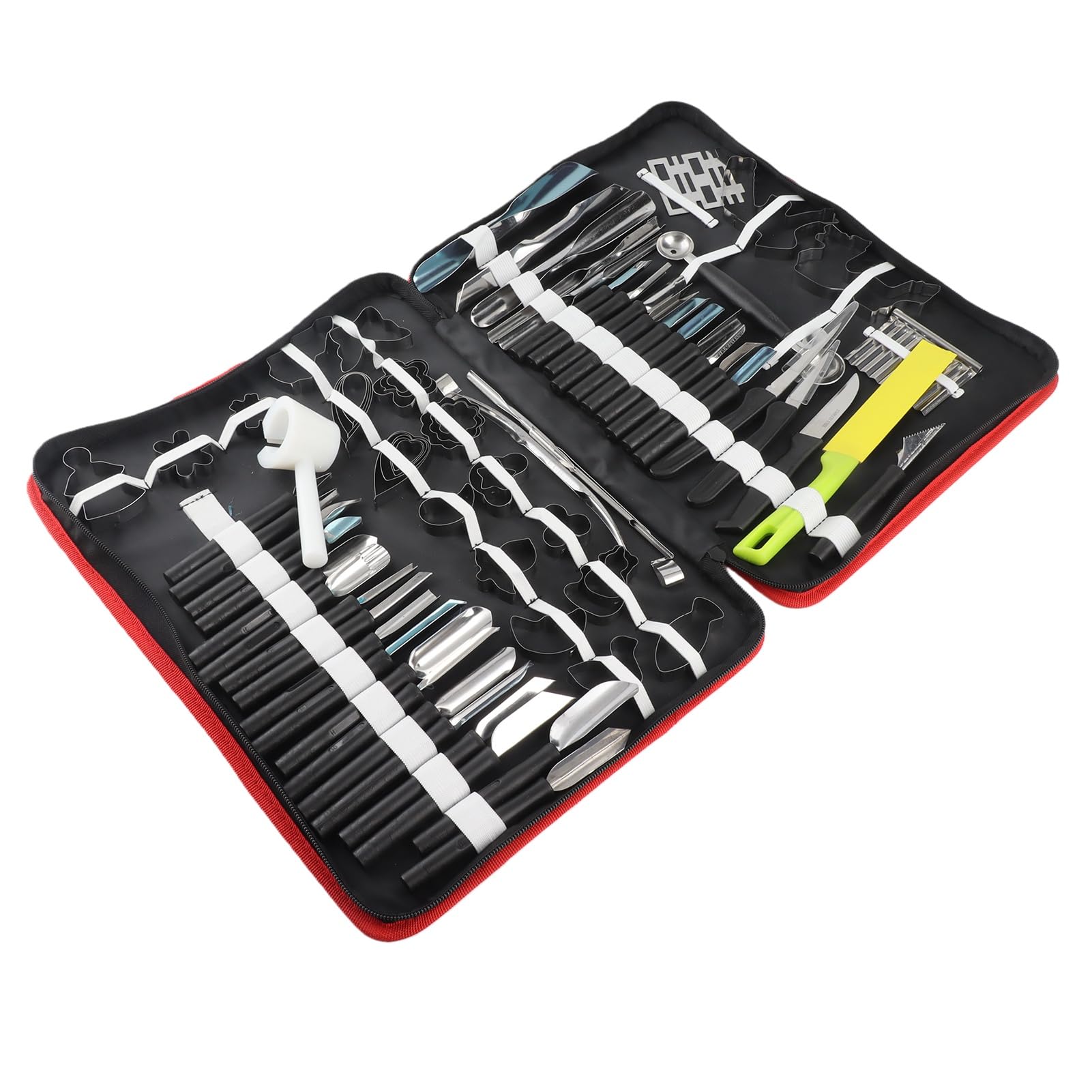 Juego de herramientas de tallado culinario, 80PCS / Set Juego de herramientas de pelado de tallado culinario portátil Guarnición de corte Juego de herramientas de tallado en rodajas para alimentos de